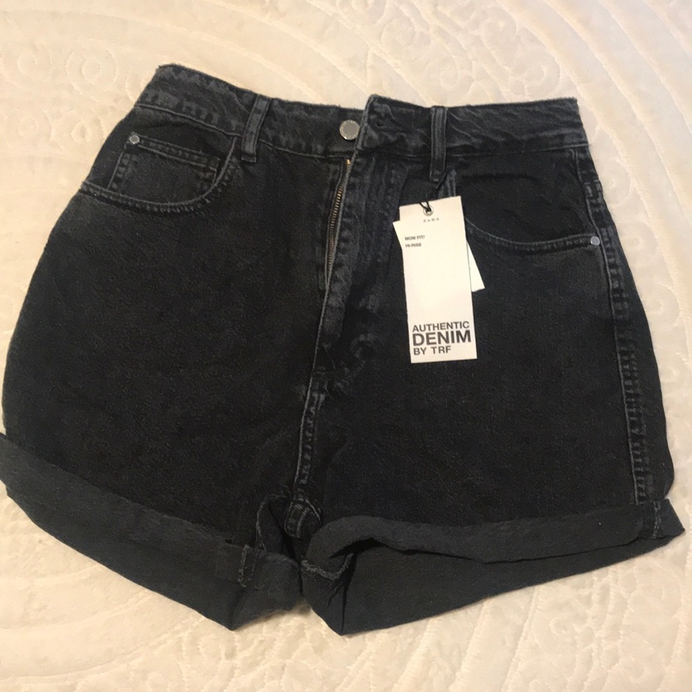 ZARA black jean shorts-mom fit. New with tags